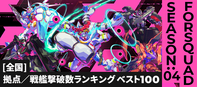 拠点／戦艦撃破数ランキング[全国] FQ SEASON:04