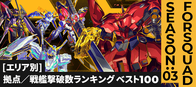 拠点／戦艦撃破数ランキング[エリア別] FQ SEASON:03