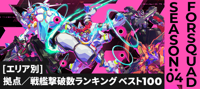 拠点／戦艦撃破数ランキング[エリア別] FQ SEASON:04